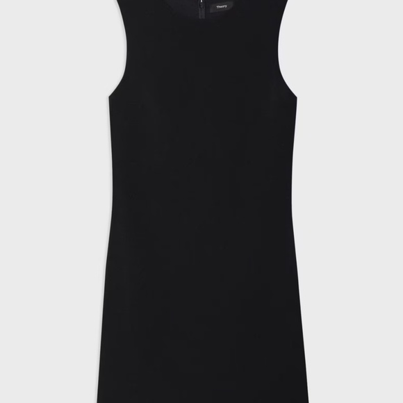 Theory Black Shift Dress in Admiral Crepe - Picture 4 of 5